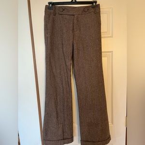 Banana Republic Wide Leg Wool Pant With Cuff, Womens Size 6 Reg